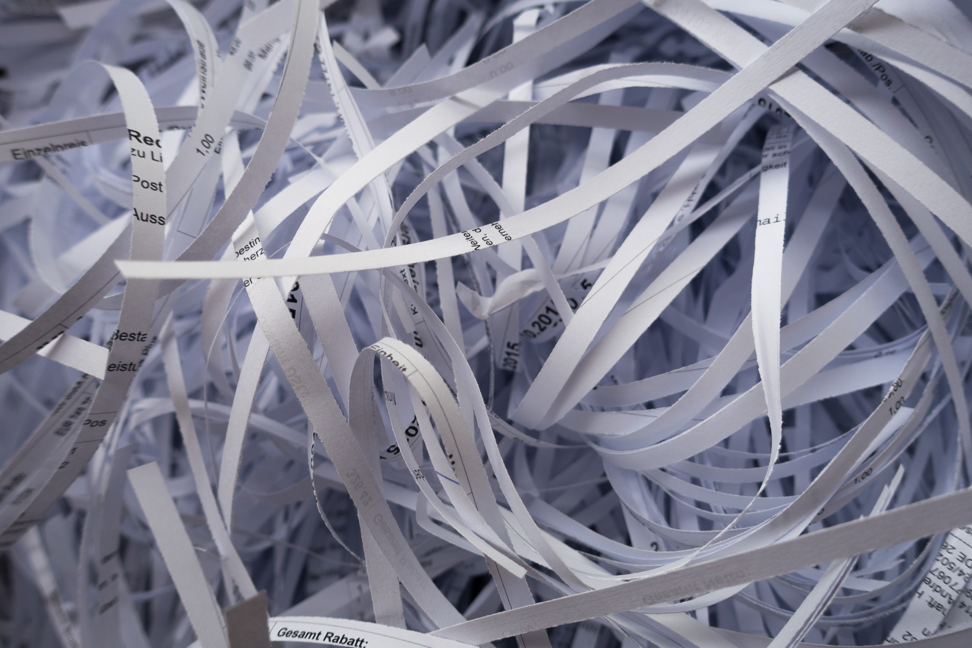 shredded paper ribbons