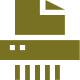 Document being shredded icon, secure disposal concept.
