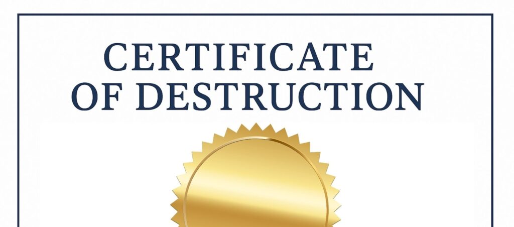 certificate of destruction for shredding documents