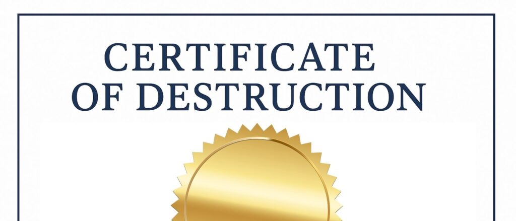 certificate of destruction
